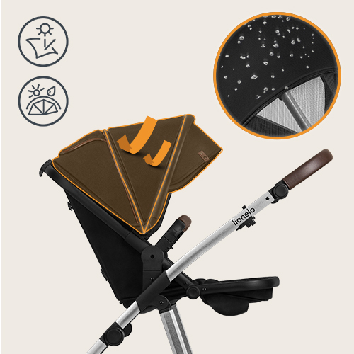lionelo Amber 3 w 1 Black Silver — Wózek wielofunkcyjny